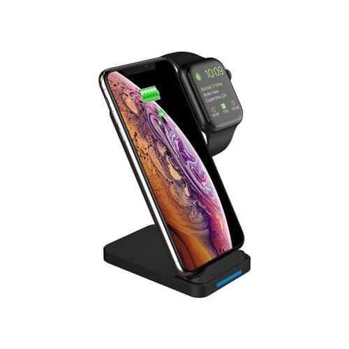 New IMIDO for iphone 2-in-1 wireless charger vertical iphone mobile phone watch wireless charging iwatch1234 generation