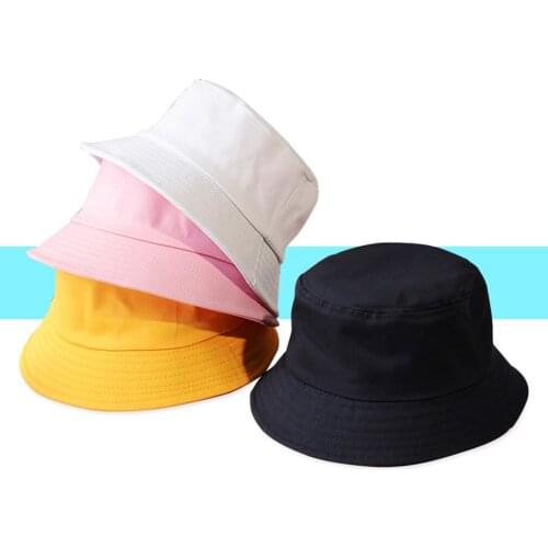 Unisex Summer Foldable Bucket Hat Women Outdoor Sunscreen Cotton Fishing Hunting Cap Men Basin Chapeau Solid Sun Prevent Hats