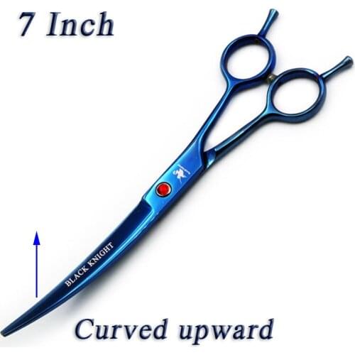 7 Inch Hairdressing Scissors Professional Pet Grooming Scissors Barber Hair Curved Upward Cutting Shears For dogs Blue Style