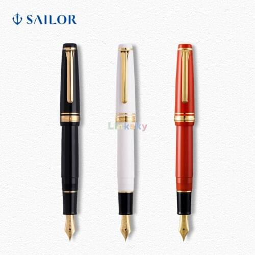 Sailor Fountain Pen Professional Gear Slim Gold Medium,11-1221, White,Black ,Orange Gold, Trim 14K Zoom Nib,Gift boxed