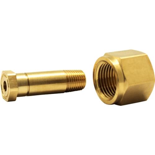 Paintball Sodatrream CO2 Soda Stream CGA-320 W21.8 Nut & Nipple w/ Washer CO2 Carbon Dioxide Fittings x 1/4" NPT