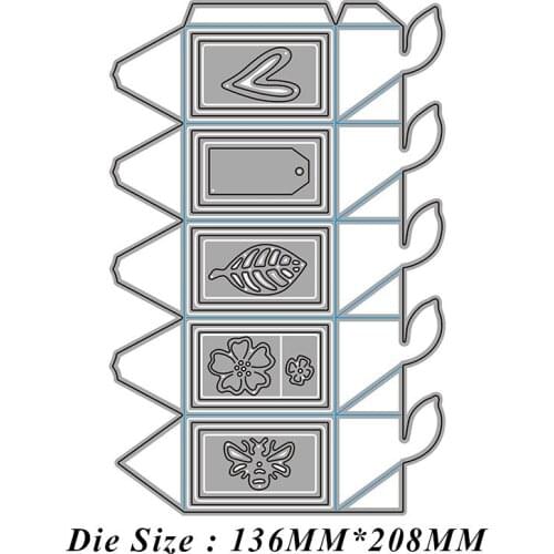 Heart Shaped Flower Gift Box Metal Cutting Dies Scrapbook Paper Craft Knife Mould Stencils 2021 New Making Die Cuts
