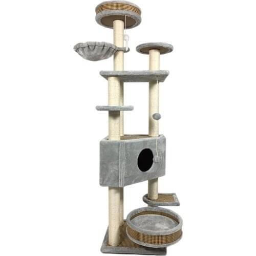 Cat Climbing Frame, Sisal Cat Grabbing Column, Wooden Tree House, Cat Toy, Large Cat Stand, Jumping Platform, Four Seasons Cat H