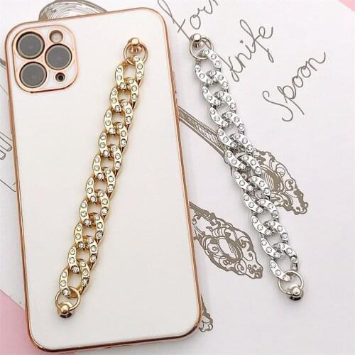 Diy Mobile Phone Shell Jewelry Acrylic Diamond-studded Chain Mobile Phone Lanyard Bracelet Men And Women Tide Shell Accessories
