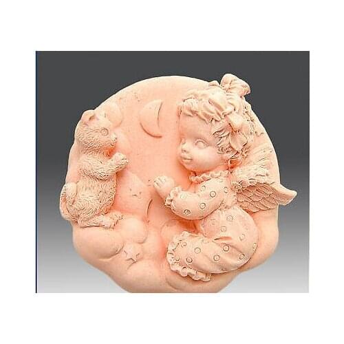 Silicone mold Angel baby Pines shape handmade soap candle mold Chocolate Fondant cake mould Baking mold DIY tools