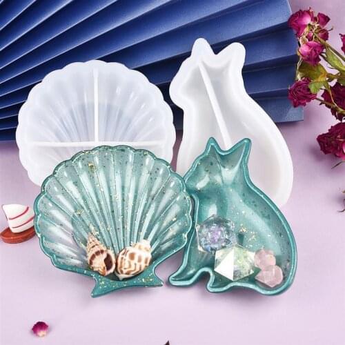 Shell Dog Shape Storage Tray Silicone Mold For DIY Epoxy Crafts Jewelry Making Resin Mold Jewelry Tool Moulds