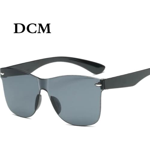 DCM New Transparent Sun Glasses Fashion Rimless Sunglasses Women Vintage Brand Eyewear Oculos De Sol UV400
