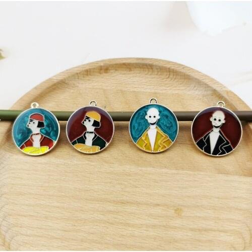 SO CUTE! 10pcs Cartoon Boys and girls Enamel Charms Handmade Craft Metal Charms Earring DIY Jewelry Making M938