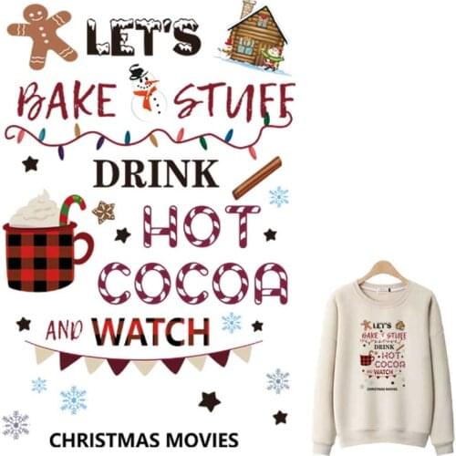 Christmas Movies Iron-On Transfers For Clothing Patches A-Level Washable T-Shirt Thermo Adhesive Patches Merry Christmas Sticker