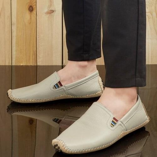 Valstone Classic Men Quality Loafers Slip-on Light Breathable Driving Shoes Hand Stitching Comfortable Flats Anti-skid Footwear