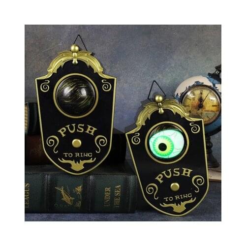 Halloween one eyed doorbell decoration LED electric luminous sounding eye doorbell bar secret room trickery props