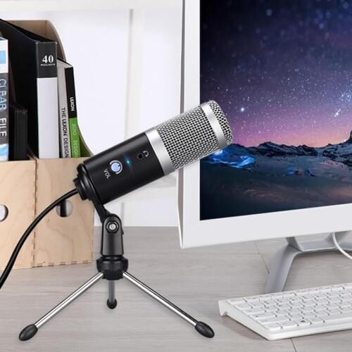 USB Microphone Studio Recording Broadcast Mic with Tripod Stand for PC Computer
