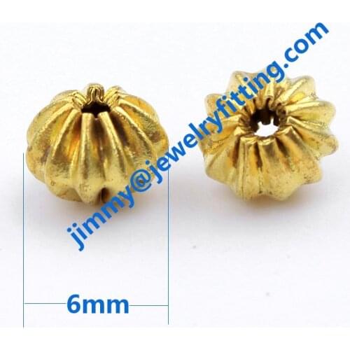 Jewelry findings wholesale 6mm corrugate beads oval shape DIY beads