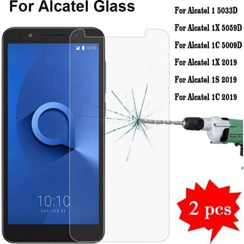 2Pcs For Alcatel1X Alcatel1C 5009D 5059D 5033D Screen Protector For Alcatel 1 1X 5008Y 1C 1S 5024D 1V 3 5053Y 3C 7 2019 Glass