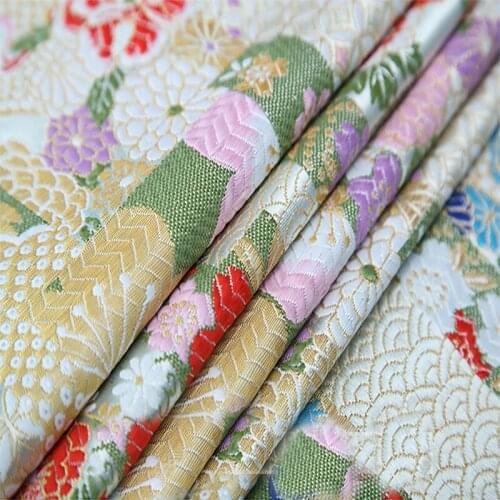 75cm width Japanese style white Metallic Jacquard Brocade Fabric,3D jacquard yarn dyed fabric for Womens Coat Dress Skirt