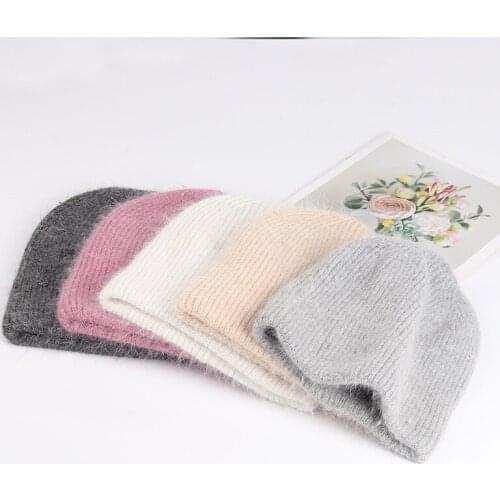 VISROVER 9 colors Lurex Sequin rabbit fur beanies winter hat for woman best match real fur woman Autumn Warm skullies wholesale