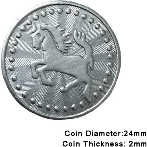 100pcs Arcade Game Coin Token Horse Stainless Steel Coins Tokens for Arcade MAME JAMMA Amusement Cabinet Vending Machines