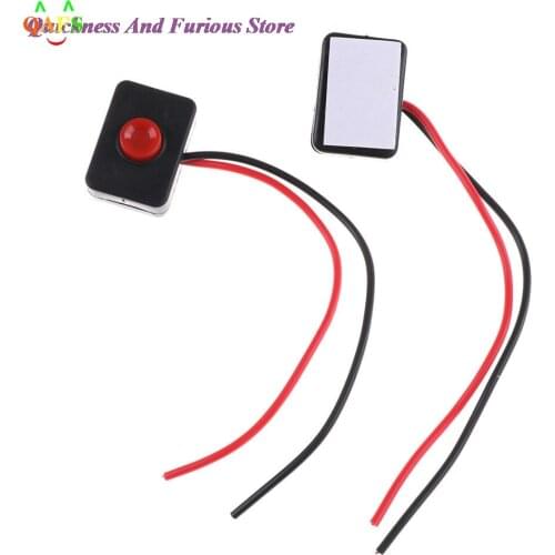 DC 12V 2AAdhesive Base Push Button Action Wired Switch for Car 3.5 x 2.5 x 15cm/ 1.4" x 1" x 5.9"