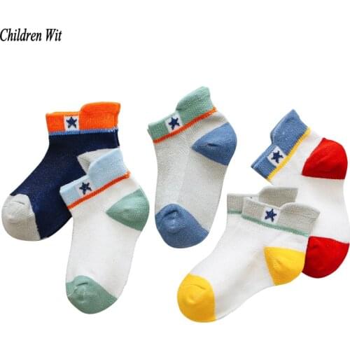 2019 Spring&Summer Kids Socks Cotton Mesh breathable Cartoon Style Boys Girls Socks 1-12 Year Children Socks 5 pairs/lot