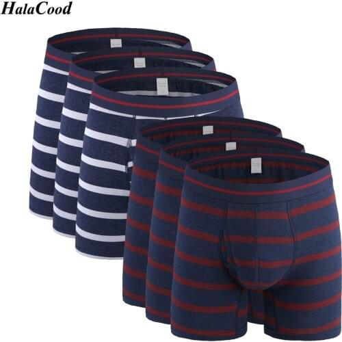 6Pcs/lot Hot Fashion Sexy Brand Quality Famous Underpants Man Underwear Mens Boxers Shorts Breathable Long Boxers Male Panties