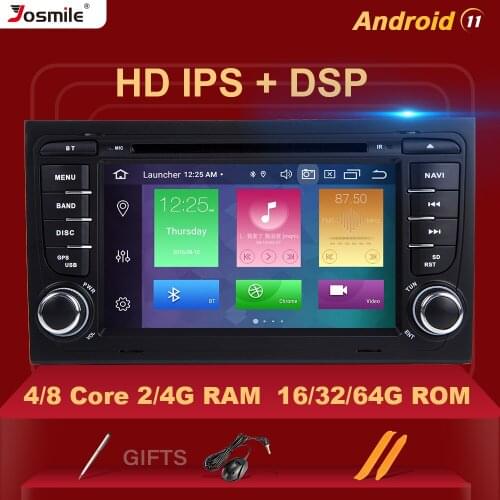 4GB 2 Din Car Radio Android 11 Car DVD Player for Audi A4 B8 S4 B6 B7 RS4 8E 8H B9 Seat Exeo 2002-2008 Multimedia GPS Navigation