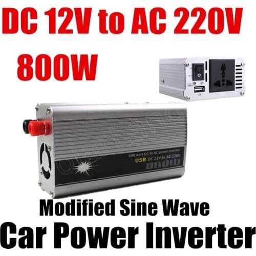 800W WATT DC 12V to AC 220V Portable USB Car auto voltage Power Inverter Adapter Charger Voltage Converter Transformer Universal