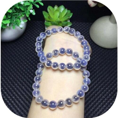Blue Sugar Heart Agate Bracelet Energy Crystal Stone Hand Decorative Rare Ore For Healing