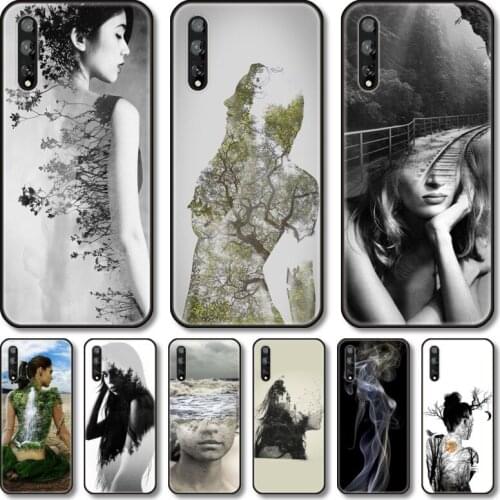 Sexy lady Phone Case For Huawei Y 5 6 7 8 9 A P S Pro 2020 2019 Black Shell Cover