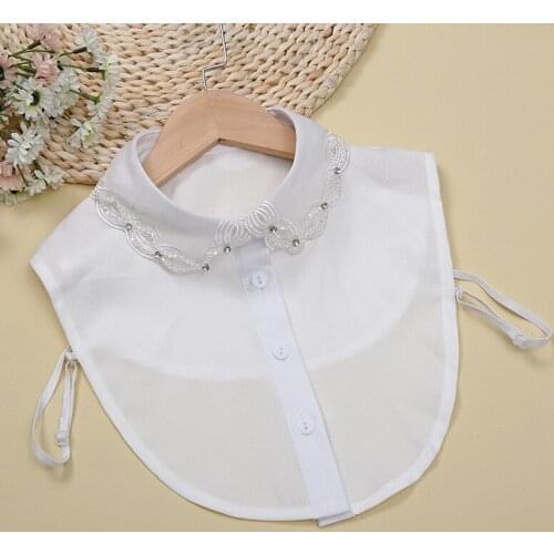 Linbaiway Black Women Fake Collars Lapel Shirt Detachable Collars Female Clothes False Collar Half Blose Removable Nep Kraagie