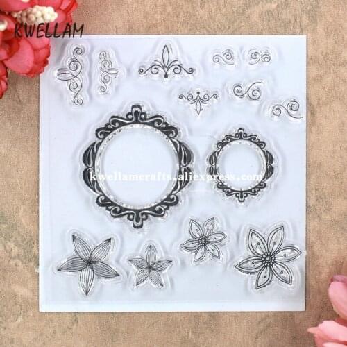 Flowers Scrapbook DIY photo cards rubber stamp clear stamp transparent stamp 10x10cm KW8041301