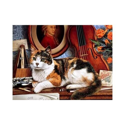 DIY 40X50 Oil Painting By Numbers Cute cat paint by numbers On Canvas Home Decor Digital Painting chrismas