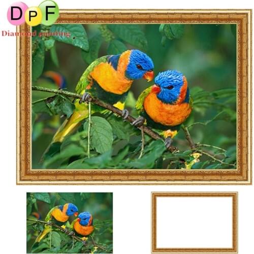 DPF Framed Diamond Embroidery round Diamond Painting Diamond Cross Stitch Rhinestone home Decoration painting Bird