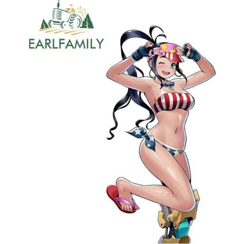 EARLFAMILY 13cm x 6.5cm for Everlasting Summer Rita Car Stickers Sunscreen Decals Vinyl Material Waterproof Suitcase Decor