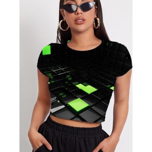 3d Tshirt Cube T shirt Women Abstract Shirt Print Psychedelic T-shirts 3d Art Funny T shirts Womens Clothing T shirts