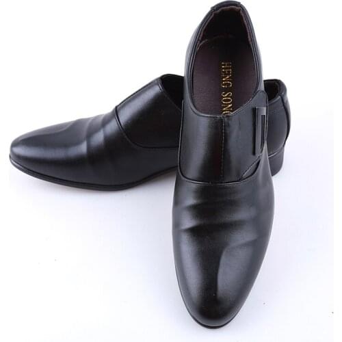 HENGSONG 2020 Mens Golf Shoes Pointed Toe PU Leather Shoes Slip-On Breathable Casual Shoes Male Footwear