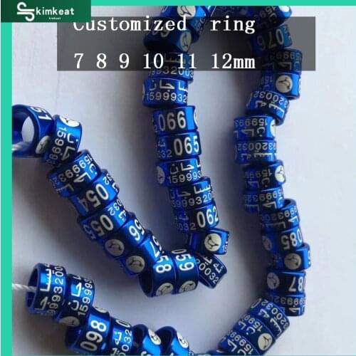 Customized Bird Aluminium Foot Ring Pigeons Parrot Bird Outdoor Flying Training Identification Race Supplies 100pcs