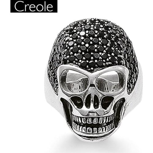 Striking Style Ring Skull ,2018 Brand New Arrival High Quality 925 Sterling Silver & Ziconia Pave Fashion Jewelry Gift For Men
