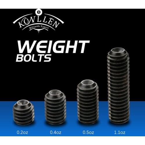 KONLLEN Weight Bolt Adjust 0.2/0.4/0.5/1.1oz 12/19/25/45mm 4 Pieces Set of Weight Bolt Adjustable Billiard Accessories