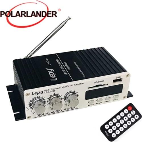 LP-A7USB Hi-Fi Stereo Audio Amplifier 2 Channel With USB/SD Port Remote Control Car Amplifiers FM MP3 Player