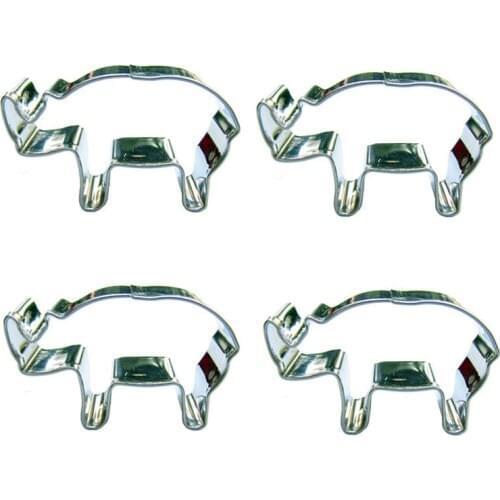 Mini rhinoceros 4 piece biscuit cutting molds, baking tools, cake decorating soft candy tools