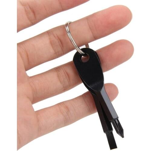 2Pcs/ Set Stainless Steel Multi Tools Key Ring EDC Screwdriver Set Pocket Outdoor Tool Set Multitool Keychain Repair Tool