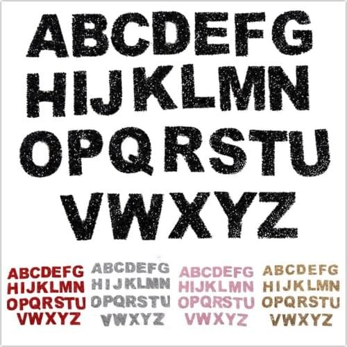 A-Z 26pcs Diamond English Letters patches Rhinestone Ironing Patch Clothing Stickers Pure White English Lette