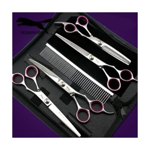 7in Stainless Steel Dog Pet Grooming Scissors 5-pcs Set tesouras toilettage chien maquina de cortar cabelo professional japan