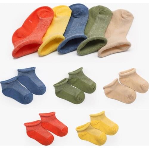 1-8 years cotton socks 2016 spring and summer solid color mesh baby socks relent Korean children socks w014