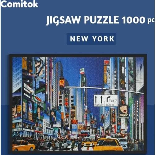 Comitok 1000 Pieces Jigsaw Puzzles for Adults New York City Landscape Exquisite Boxed Stress-relief Puzzle Game PR49 PTC006