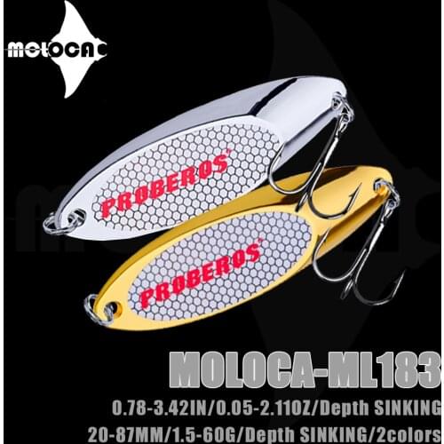 Spoon Fishing Lure Metal Sinking Bait Weight 1.5-60g Sequin Gold Silver Bass Spinner Baits Saltwater Lures For Pike Fish Tackle