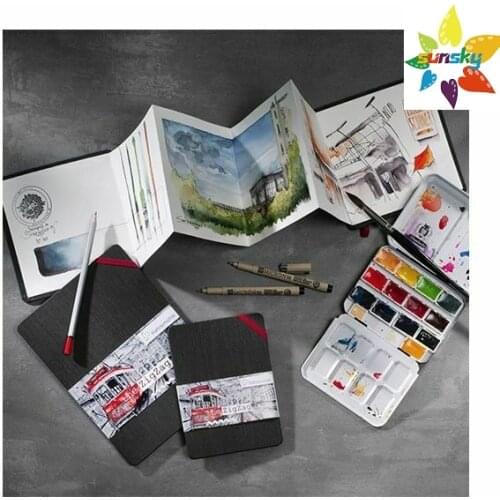 Hahnemuhle Zig Zag fold out sketch books,A6/A5/14×14cm/5×5cm,With a fine grain,Acid free and age resistant,300g,18 sheets