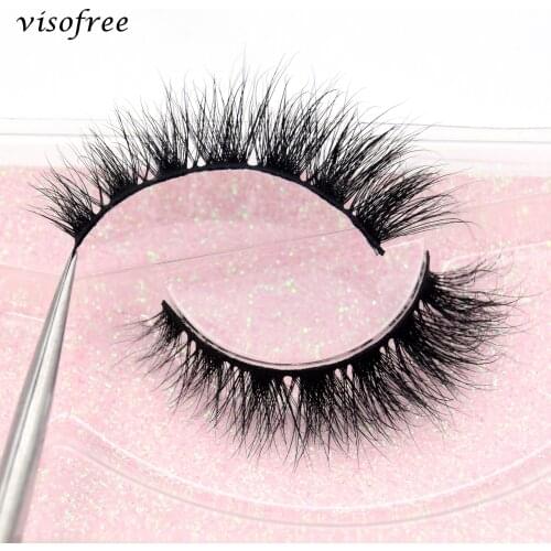 Visofree 3D Mink Lashes Natural False Eyelashes Fluffy Soft Wispy Volume Dramatic Long Cross Eyelash Extension Makeup Lashes