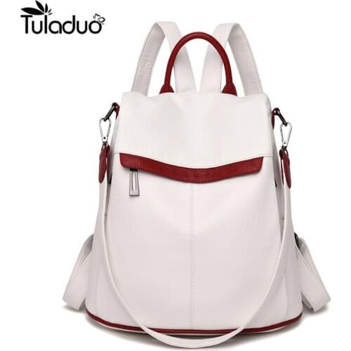High Capacity Women Backpack For Traveling Large Size Soft Leather Hot Package Multi-function Bag Leather Ladies