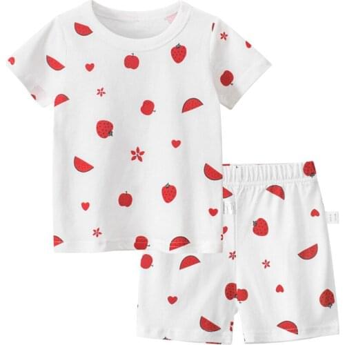 2021 Summer New Children Clothing New Children Suit Girls Short-Sleeved T-Shirt+Two-Piece Pants Baby Girls Clothes 1-8 Year Old
